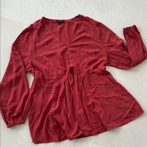 Torrid Red Long Sleeve Blouse